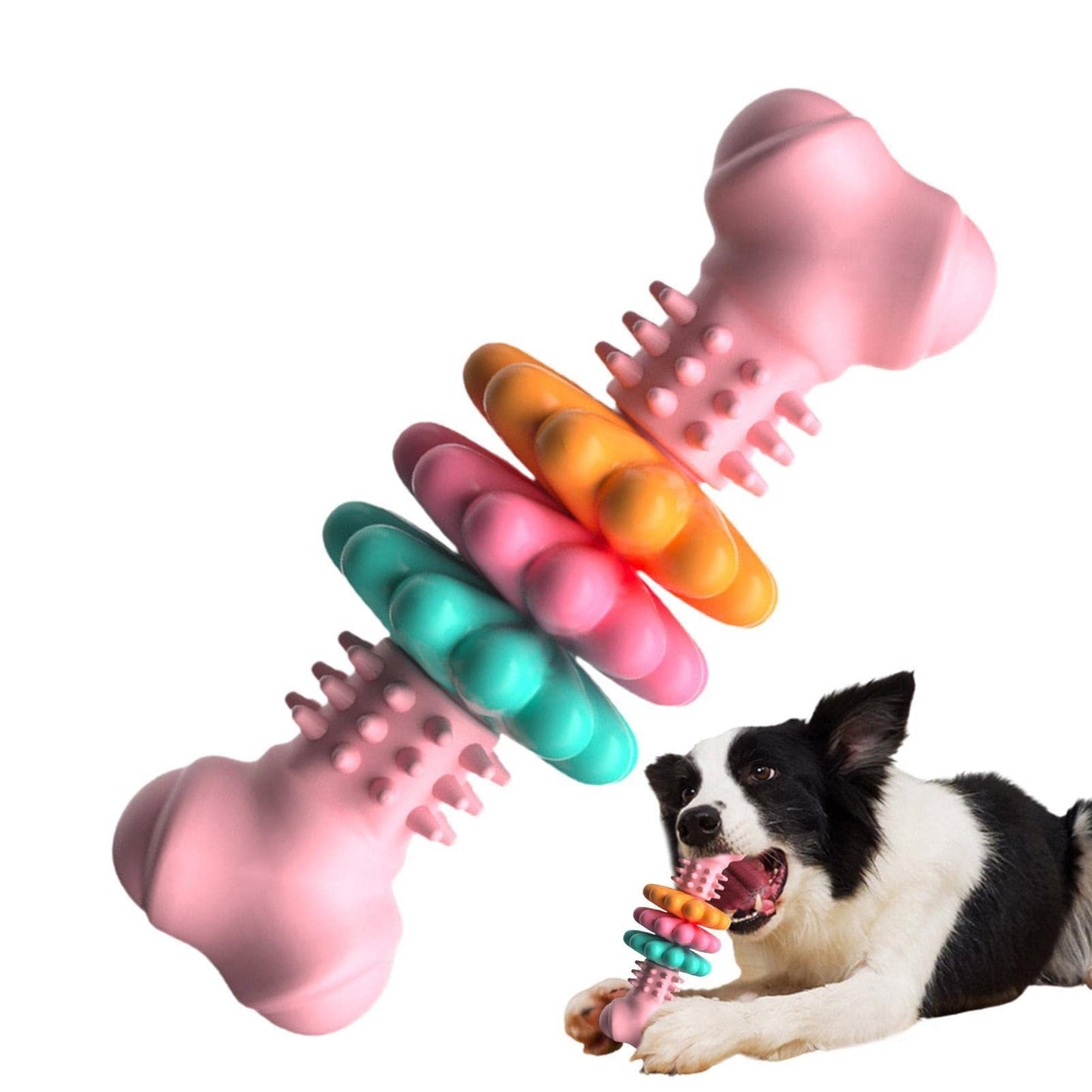 Indestructible TPR Bone Dog Chew Toy for Teeth Cleaning, Bite-Resistant, and Teething Relief - Dailyy shoplio