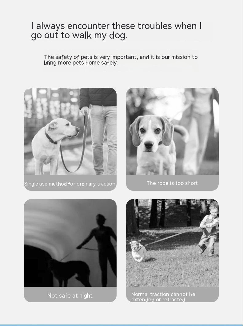 Ring With Light Dog Leash Pet Automatic Retractable Leash Luminous - Dailyy shoplio