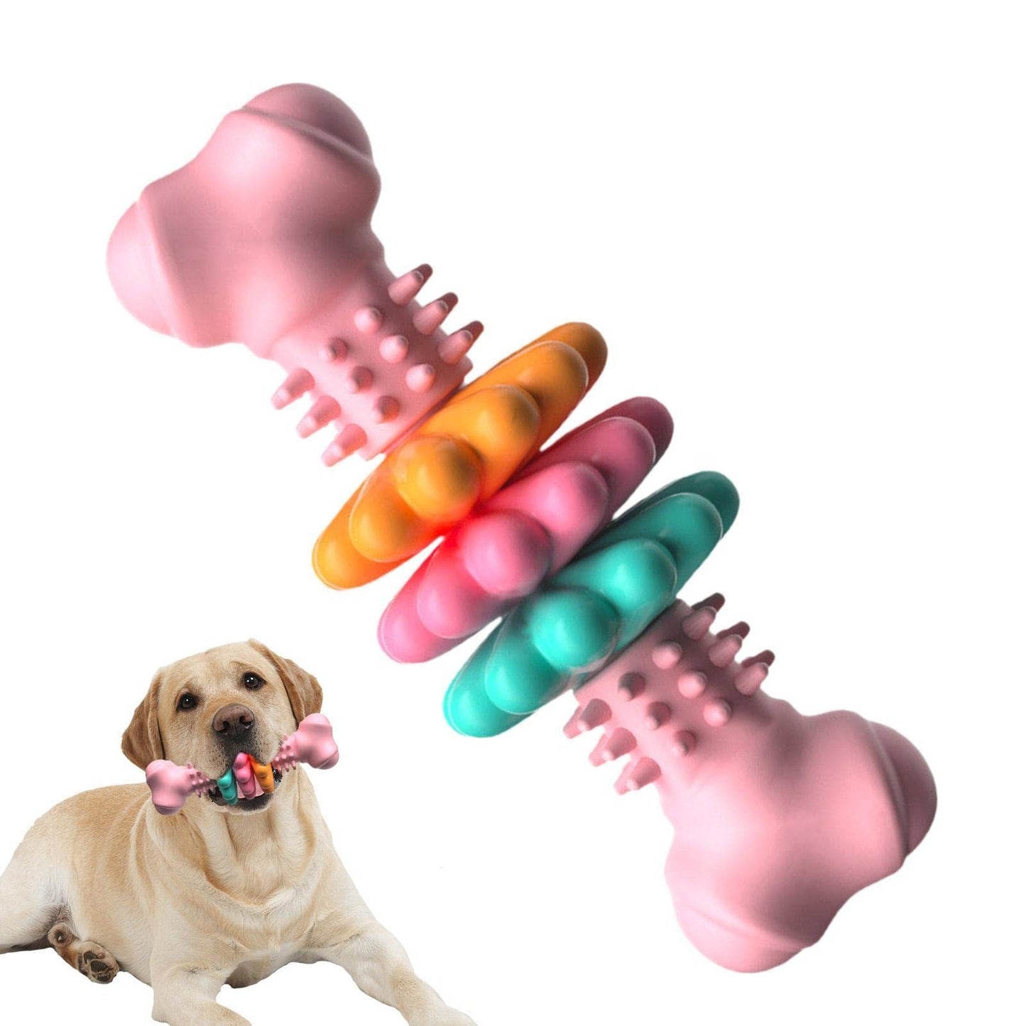 Indestructible TPR Bone Dog Chew Toy for Teeth Cleaning, Bite-Resistant, and Teething Relief - Dailyy shoplio