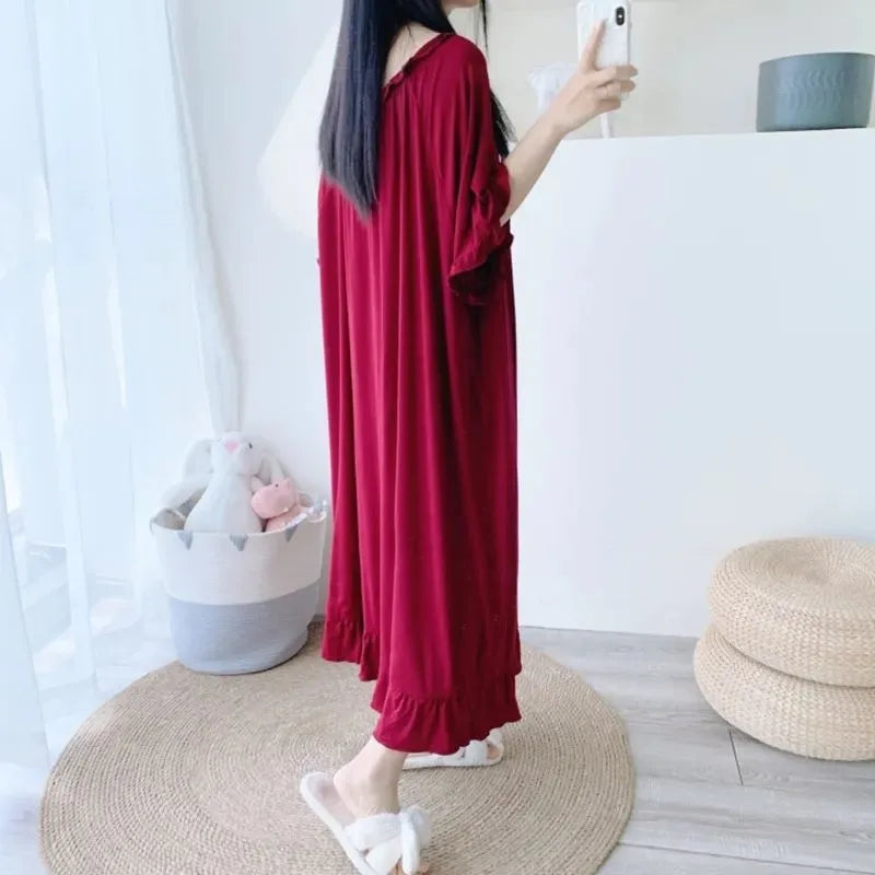Oversized 150kg Loose Nightgown – Comfy, Chic & Perfect for Home!