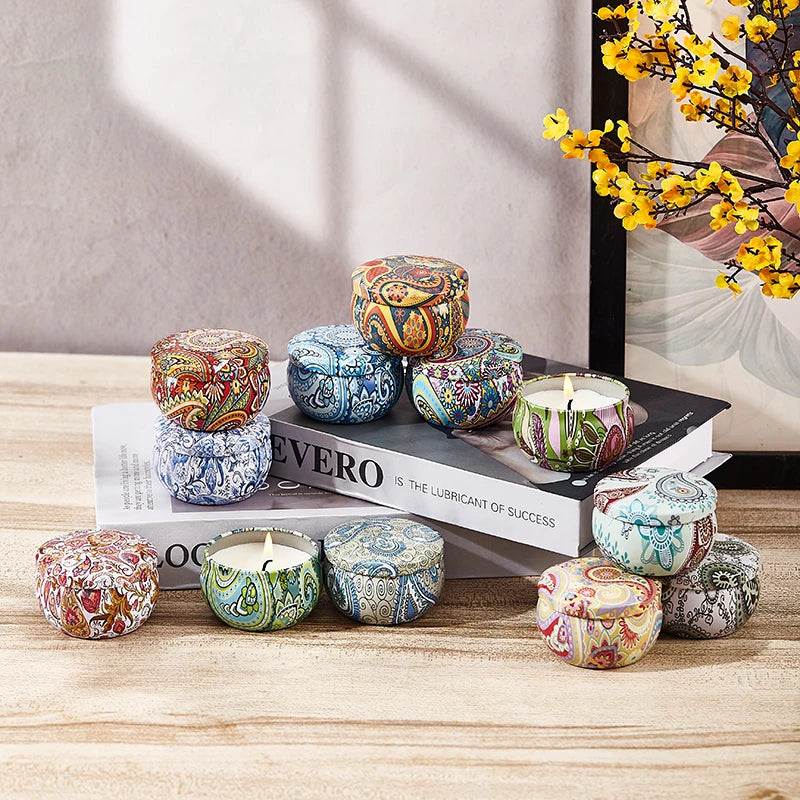 Obisesio 12pc Scented Soy Candle Set – Aromatherapy Gift for Home, Women, Men, and Friends