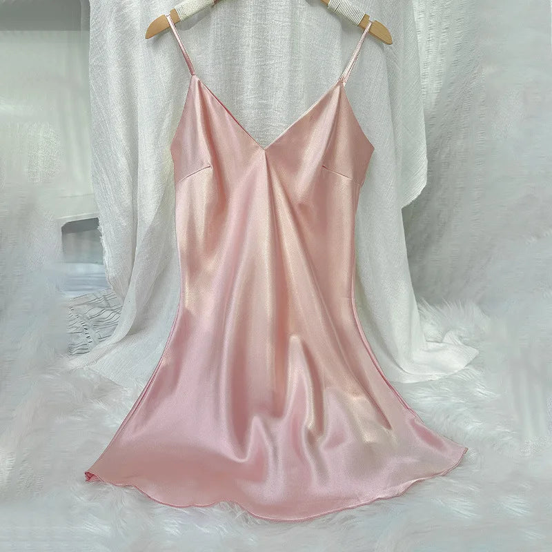 2024 Sexy Backless Silk Nightgown – Light, Breathable & Comfy!