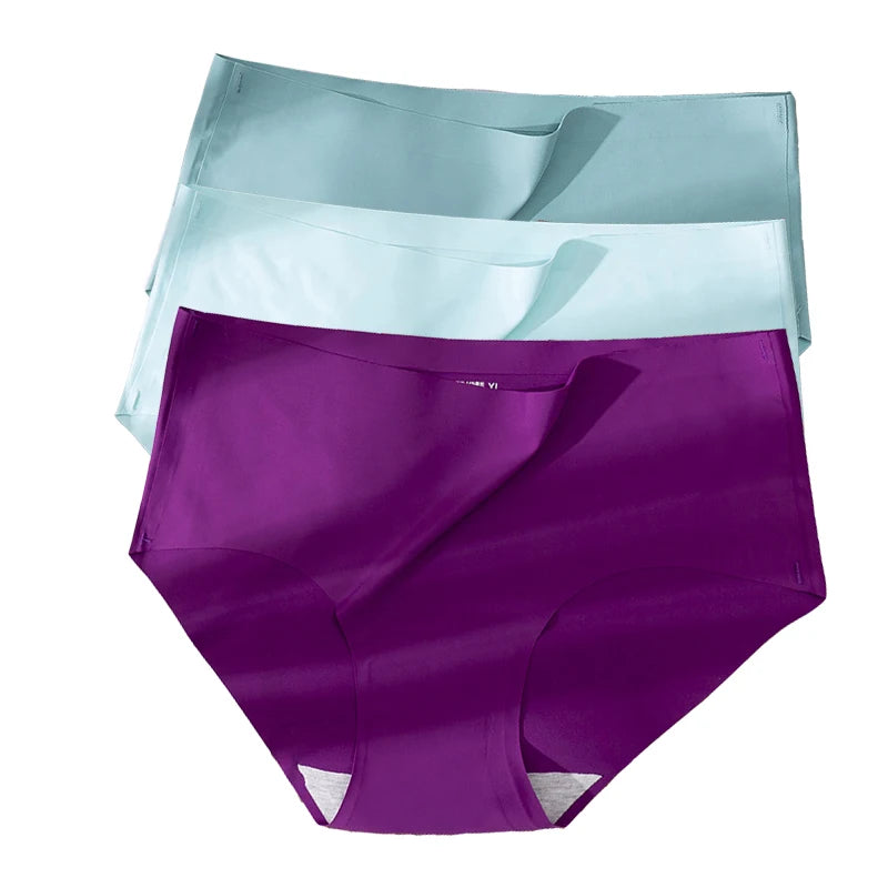 Plus Size Women's Ice Silk Underwear – Seamless, Breathable, Sexy Briefs