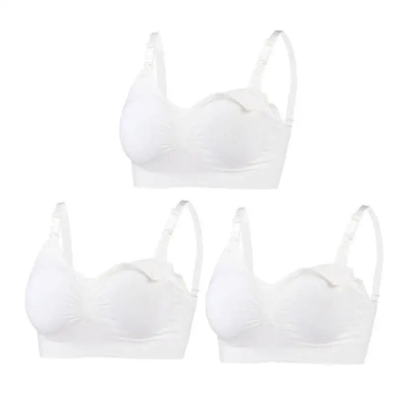 3pcs Maternity Nursing Bras – Seamless, Breathable, Cotton, Push-Up