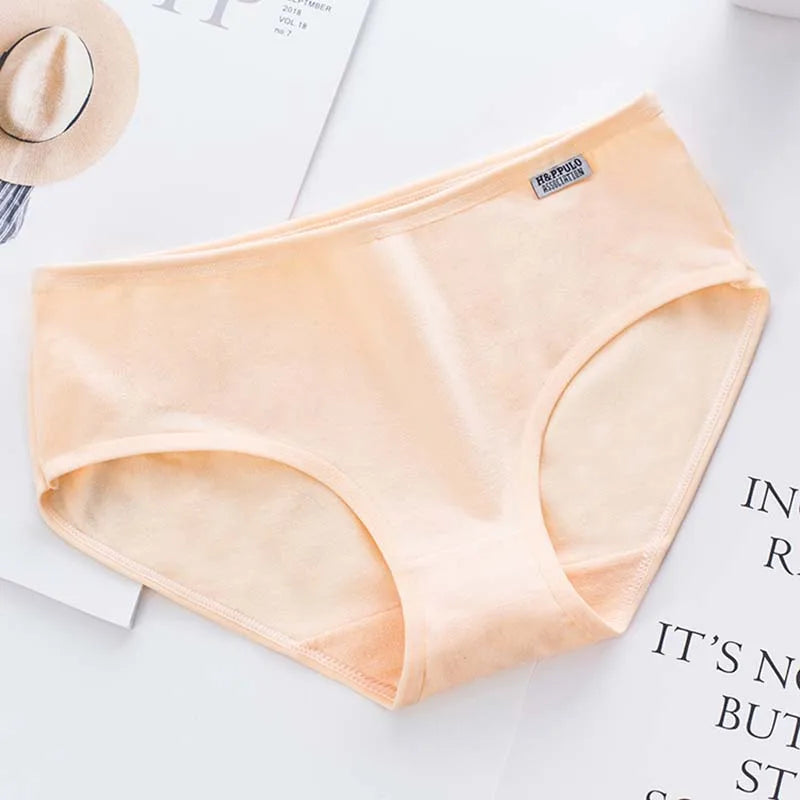 1Pcs Candy Color Cotton Panties – Seamless, Breathable, Mid-Waist