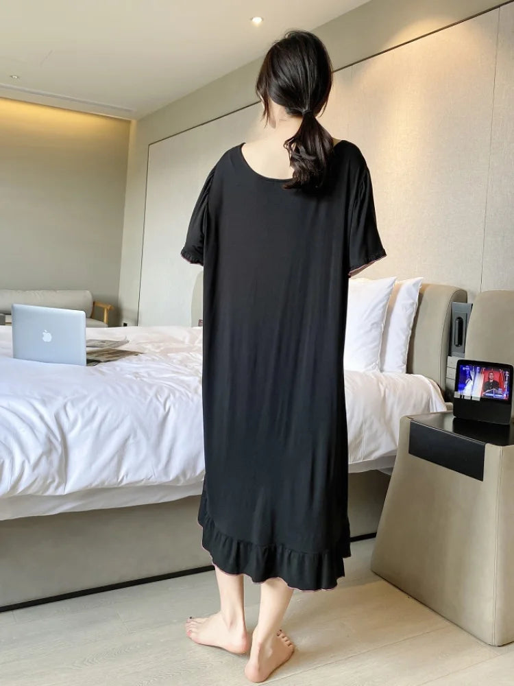 150kg Plus Size Loose Sleep Dress – Comfy, Cool & Perfect for Home!