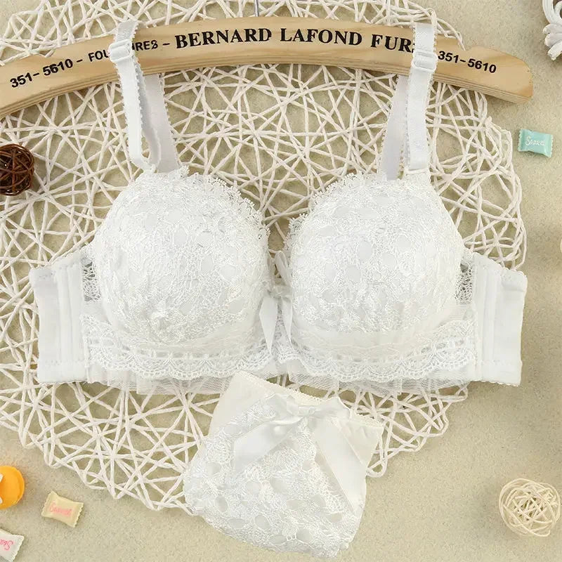 2PCS Women Bra Set – Sexy Pink Bralette & Underpants, Fashionable Lingerie Set for Ladies.