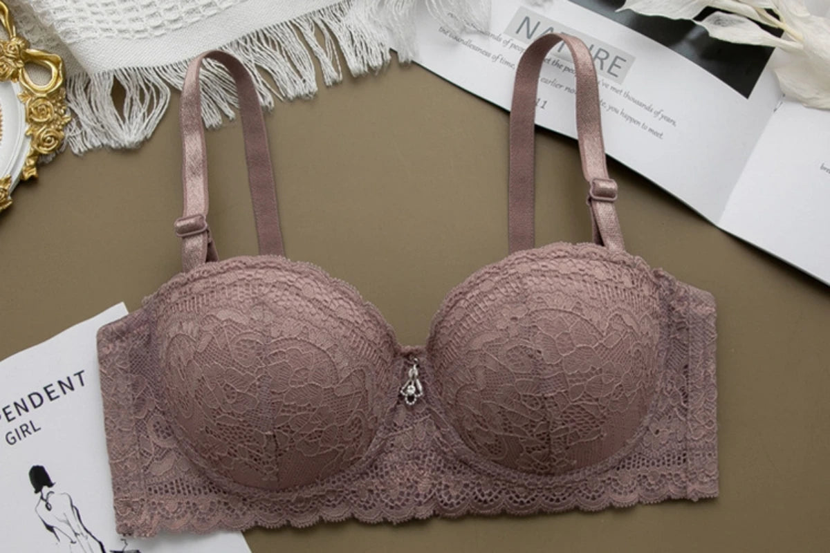 New Sexy Push-Up Bra, Underwire 1/2 Cup Lace Brassier