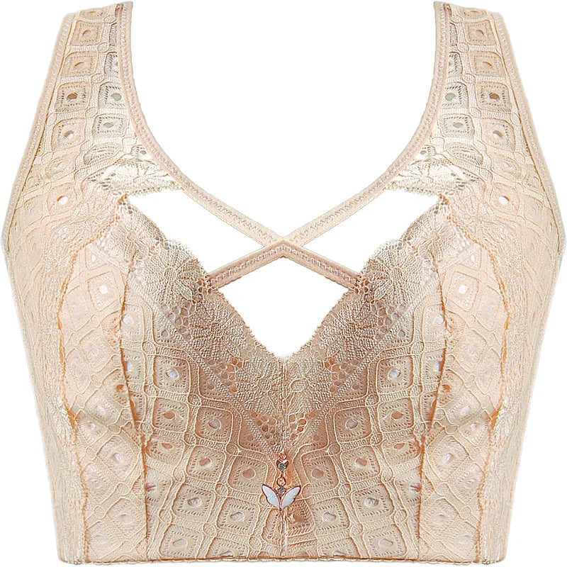 Lace Wireless Push-Up Bra – Hollow Out, Sexy Lingerie for Plus Size Women (C-D-E Cup)!