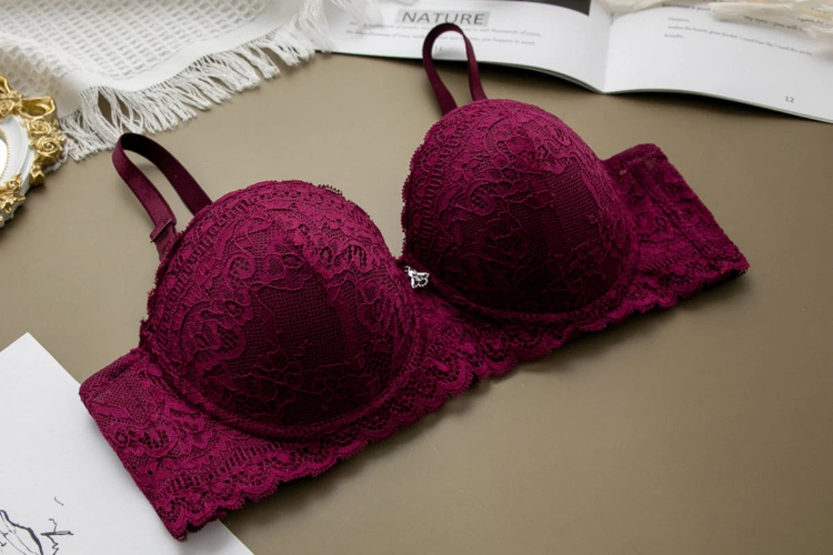 New Sexy Push-Up Bra, Underwire 1/2 Cup Lace Brassier