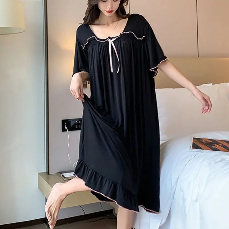 150kg Plus Size Loose Sleep Dress – Comfy, Cool & Perfect for Home!