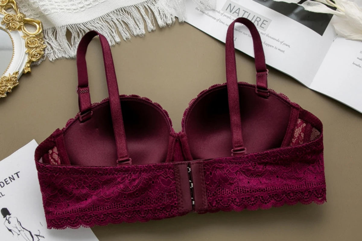 New Sexy Push-Up Bra, Underwire 1/2 Cup Lace Brassier