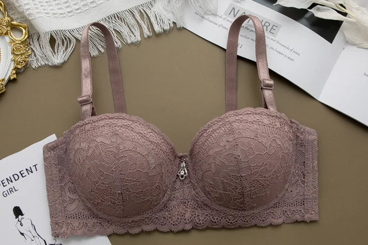New Sexy Push-Up Bra, Underwire 1/2 Cup Lace Brassier