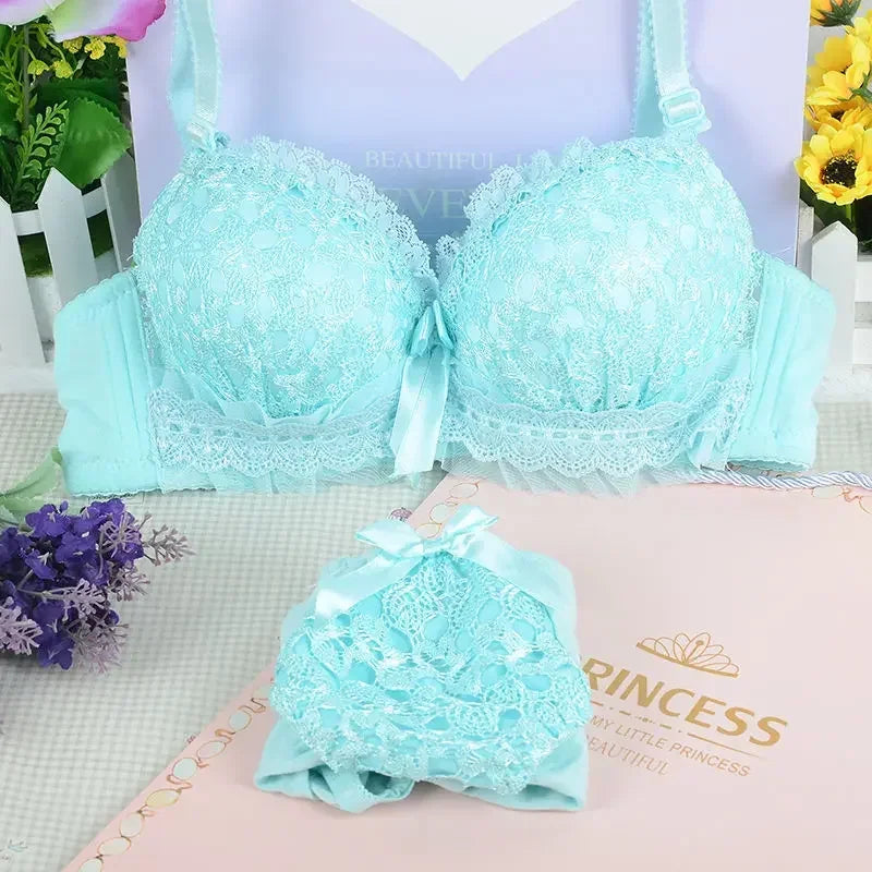 2PCS Women Bra Set – Sexy Pink Bralette & Underpants, Fashionable Lingerie Set for Ladies.