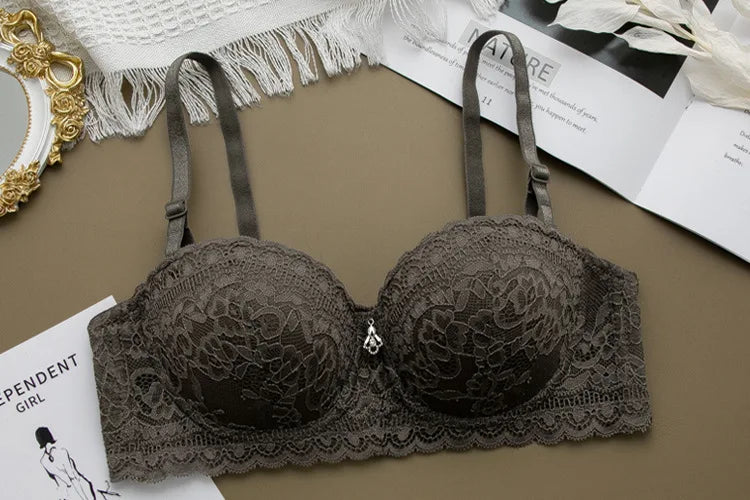 New Sexy Push-Up Bra, Underwire 1/2 Cup Lace Brassier