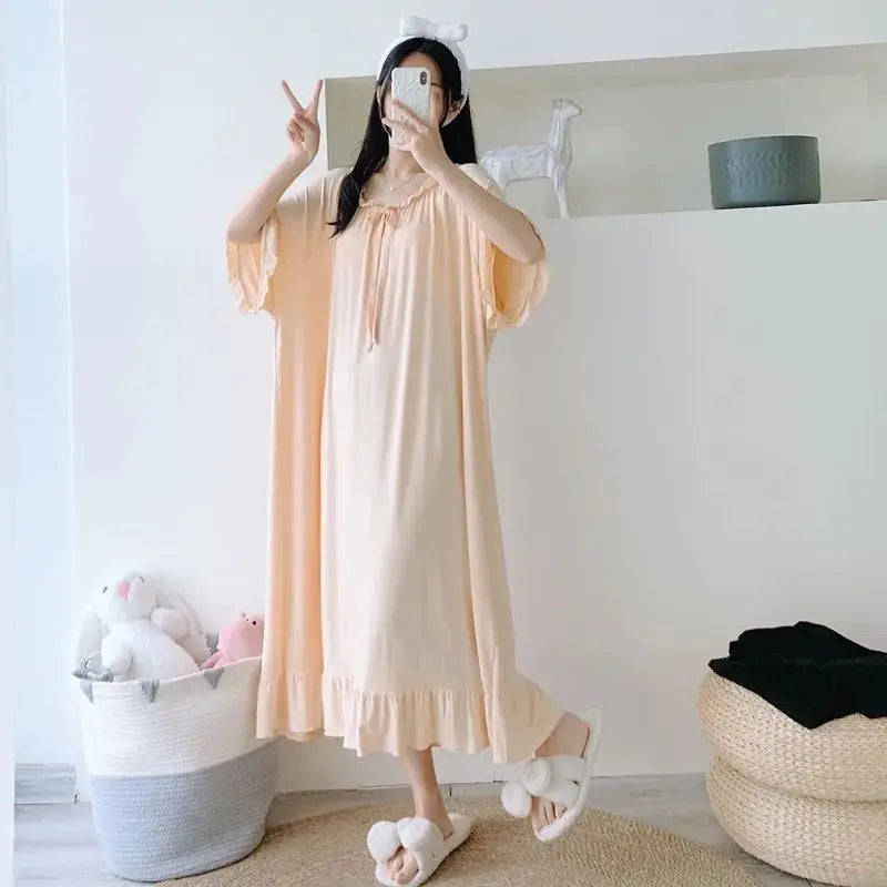 Oversized 150kg Loose Nightgown – Comfy, Chic & Perfect for Home!
