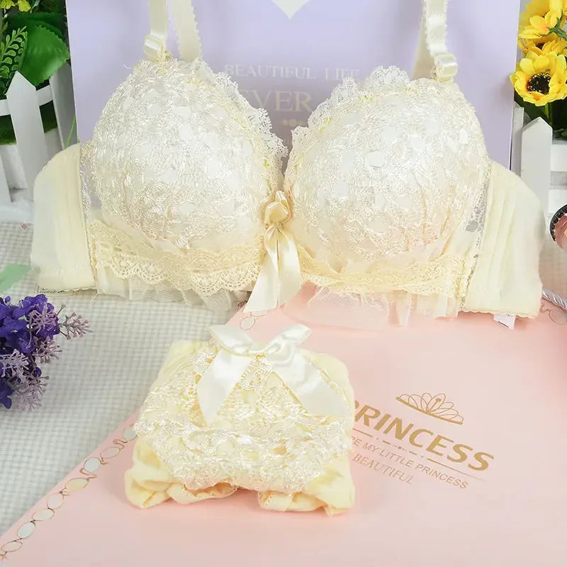 2PCS Women Bra Set – Sexy Pink Bralette & Underpants, Fashionable Lingerie Set for Ladies.
