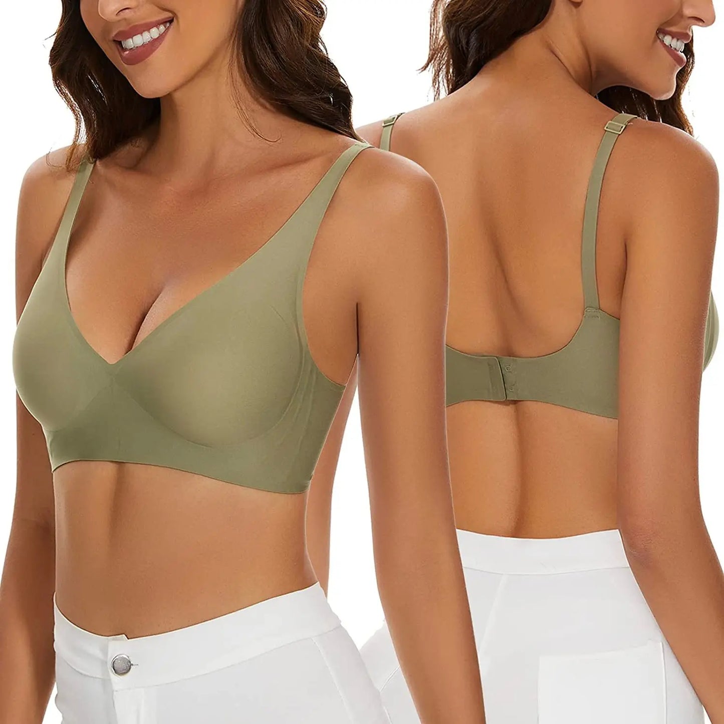Sexy Seamless Wire-Free Bra – Push-Up, Padded & Adjustable Comfort!