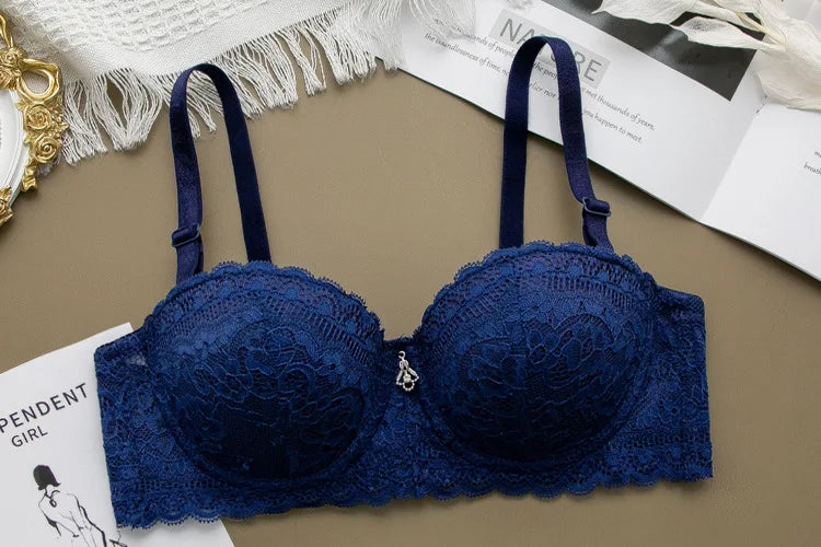 New Sexy Push-Up Bra, Underwire 1/2 Cup Lace Brassier