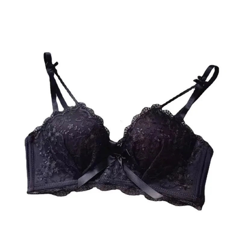 Anti-sagging seamless push-up bralette in black, sexy Korean style, perfect for everyday wear and shaping.