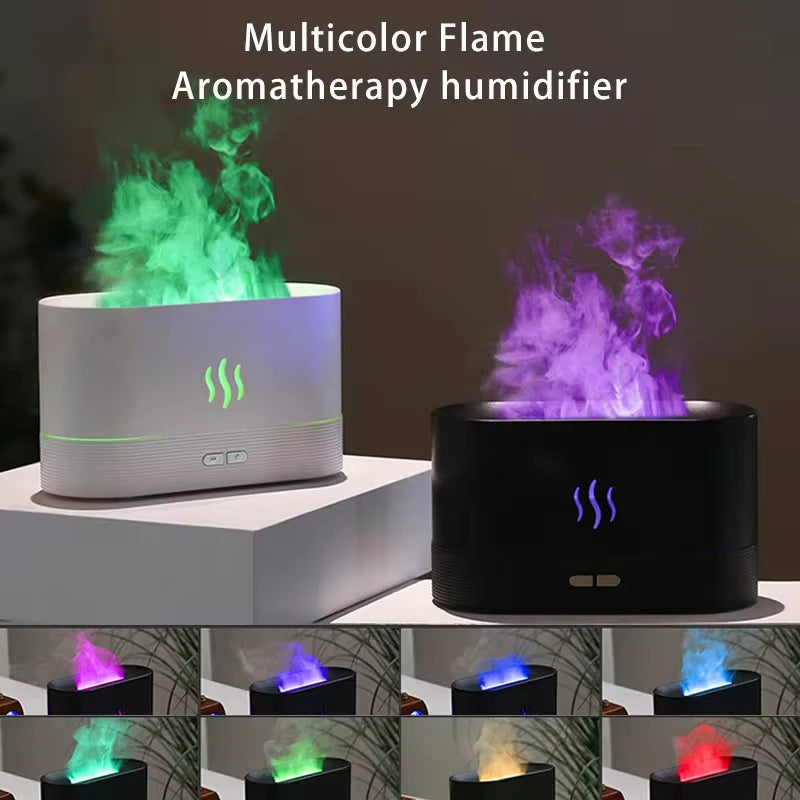 Vissko Aroma Flame Diffuser – 180ml Ultrasonic Humidifier & Essential Oil Lamp