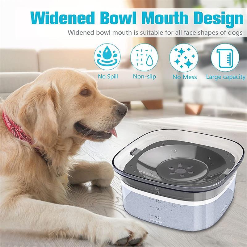 70oz Spill-Proof Dog Water Bowl – 2L Capacity, Transparent, Slow Drinking for Dogs & Cats - Dailyy shoplio