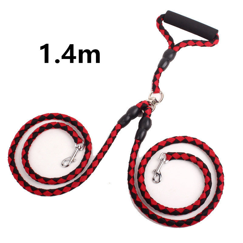 Double-ended traction rope for easy dog walking with leash and collar - Dailyy shoplio
