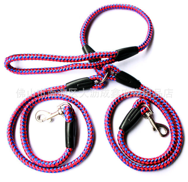 Double-ended traction rope for easy dog walking with leash and collar - Dailyy shoplio