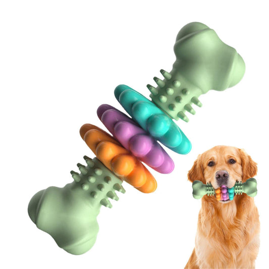 Indestructible TPR Bone Dog Chew Toy for Teeth Cleaning, Bite-Resistant, and Teething Relief - Dailyy shoplio