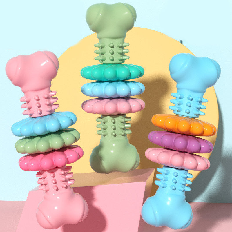 Indestructible TPR Bone Dog Chew Toy for Teeth Cleaning, Bite-Resistant, and Teething Relief - Dailyy shoplio