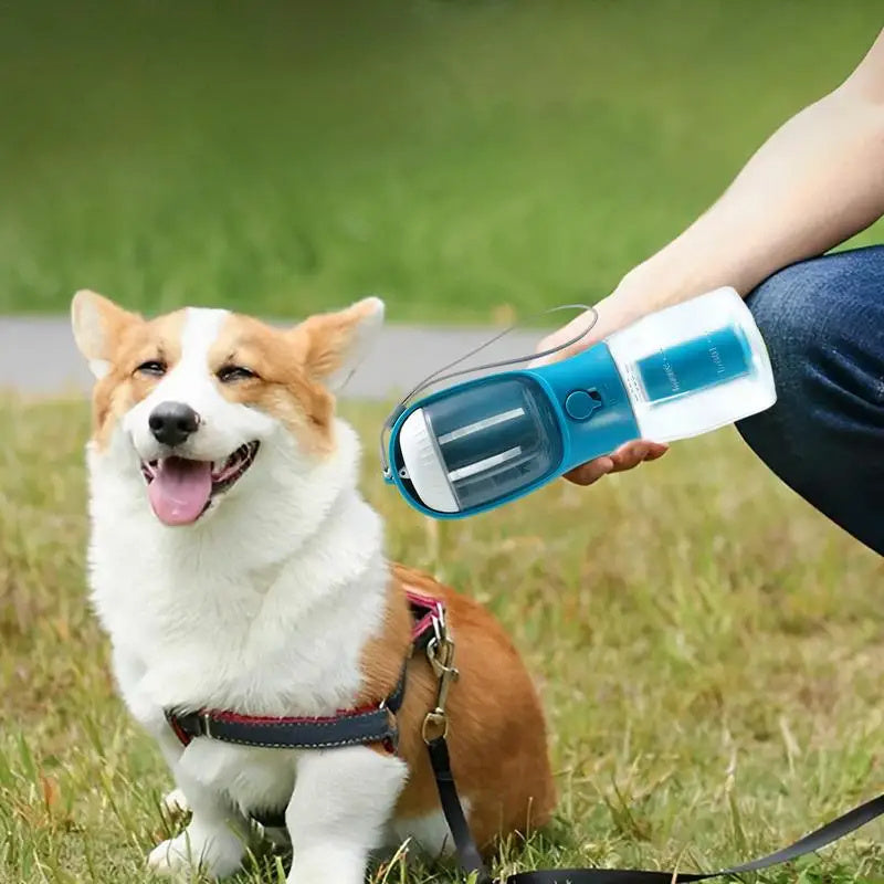 3-in-1 Portable Pet Water & Food Cup with Waste Bag Holder - Dailyy shoplio