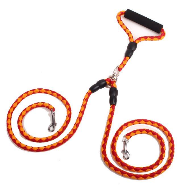 Double-ended traction rope for easy dog walking with leash and collar - Dailyy shoplio