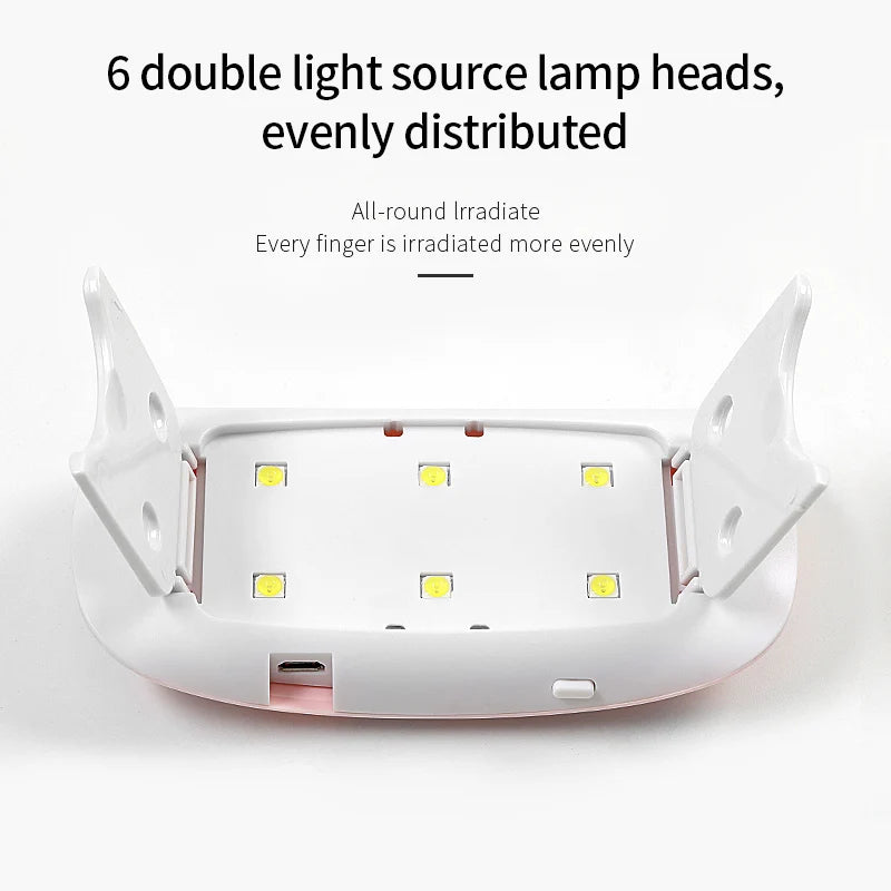 6W Mini UV LED Nail Lamp – Portable Gel Polish Dryer with USB Cable