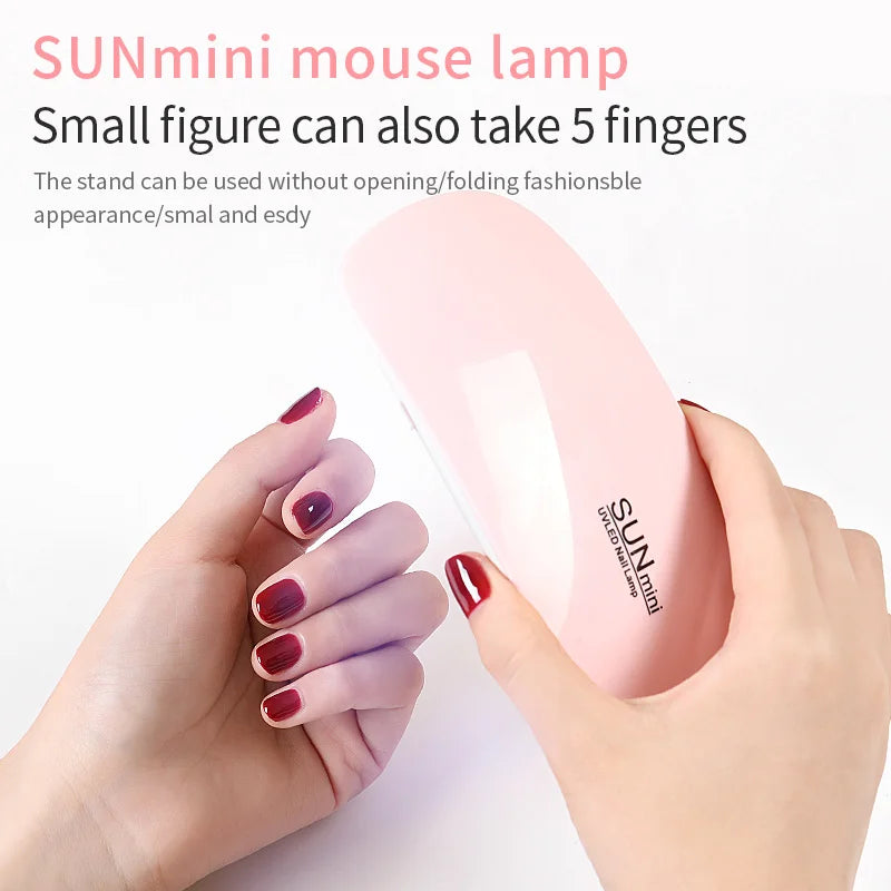 6W Mini UV LED Nail Lamp – Portable Gel Polish Dryer with USB Cable