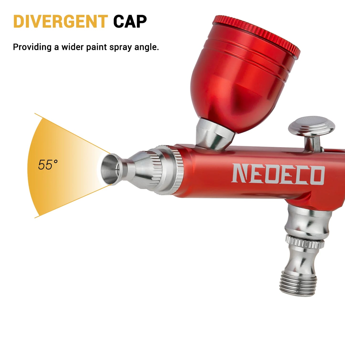 Neoeco Airbrush Kit – Dual-Action Gravity Gun with 3 Nozzle Sets for Makeup, Nail Art, and Painting