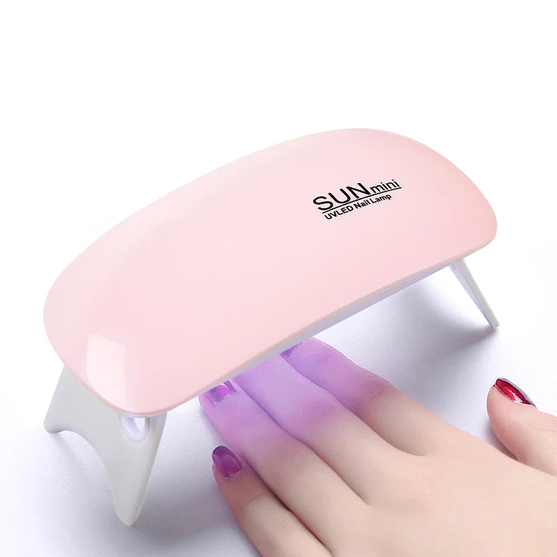 6W Mini UV LED Nail Lamp – Portable Gel Polish Dryer with USB Cable