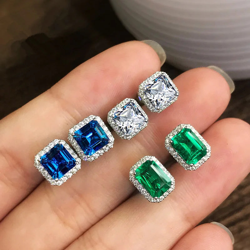 Green Zircon Stud Earrings