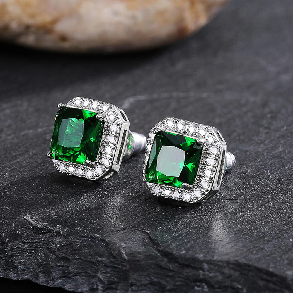 Green Zircon Stud Earrings