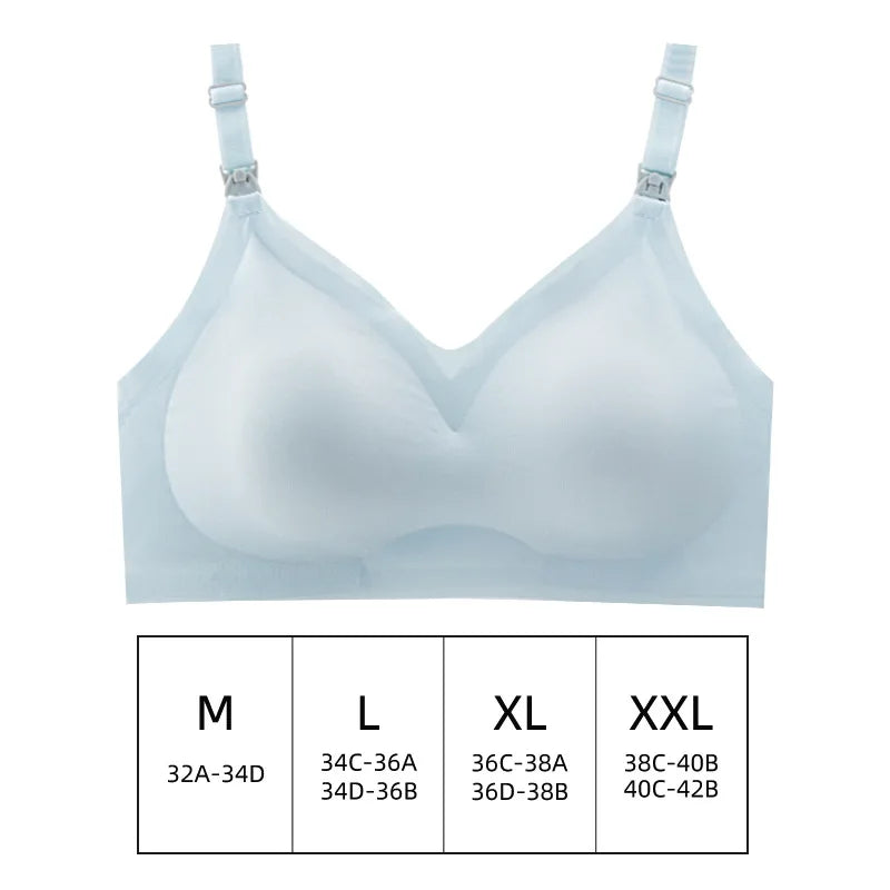 Ultra-Thin Laser-Cut Nursing Bra – Removable Pads, Plus Size, Push-Up for Maternity!