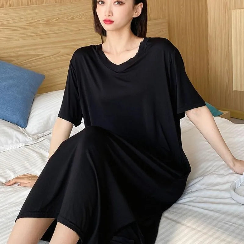 Plus Size 150KG V-Neck Summer Dress – Loose, Comfy with Pockets & Short Sleeves!