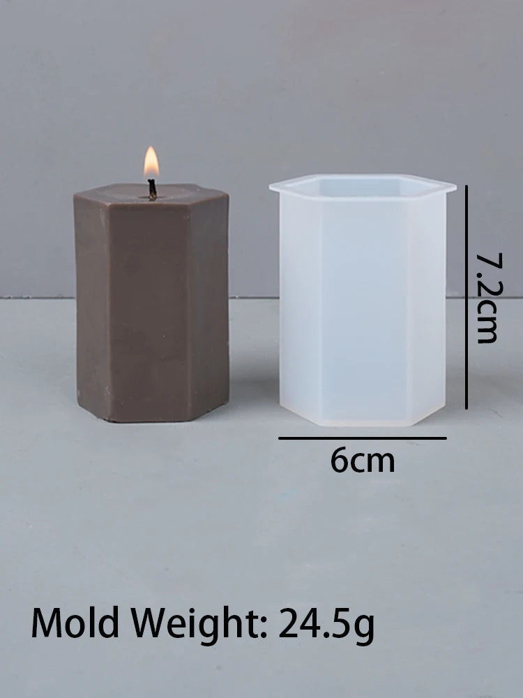 3D Geometric Silicone Candle & Soap Mold – Cylindrical, Square, Hexagonal DIY Designs