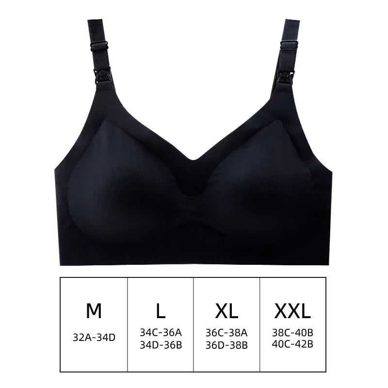 Ultra-Thin Laser-Cut Nursing Bra – Removable Pads, Plus Size, Push-Up for Maternity!
