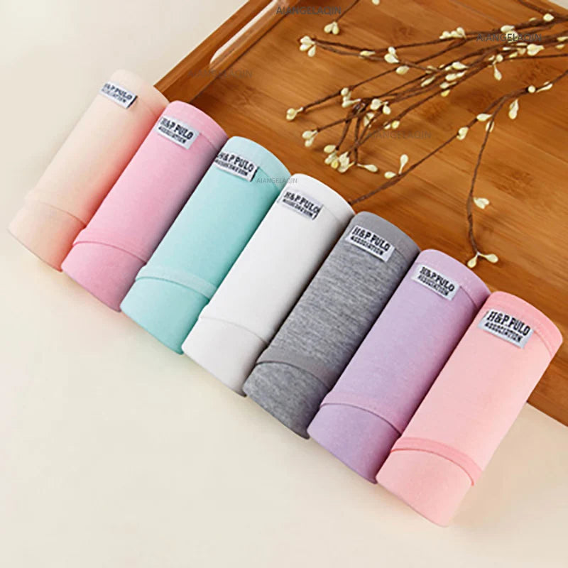 7Pcs Cotton Panties for Women – Sexy, Soft, Plus Size Comfort Lingerie