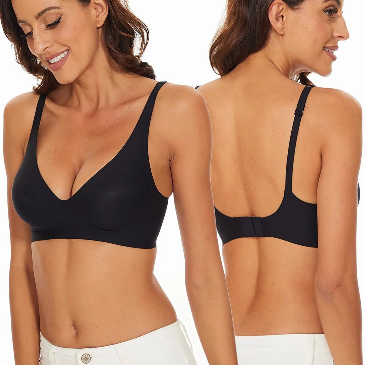 Sexy Seamless Wire-Free Bra – Push-Up, Padded & Adjustable Comfort!