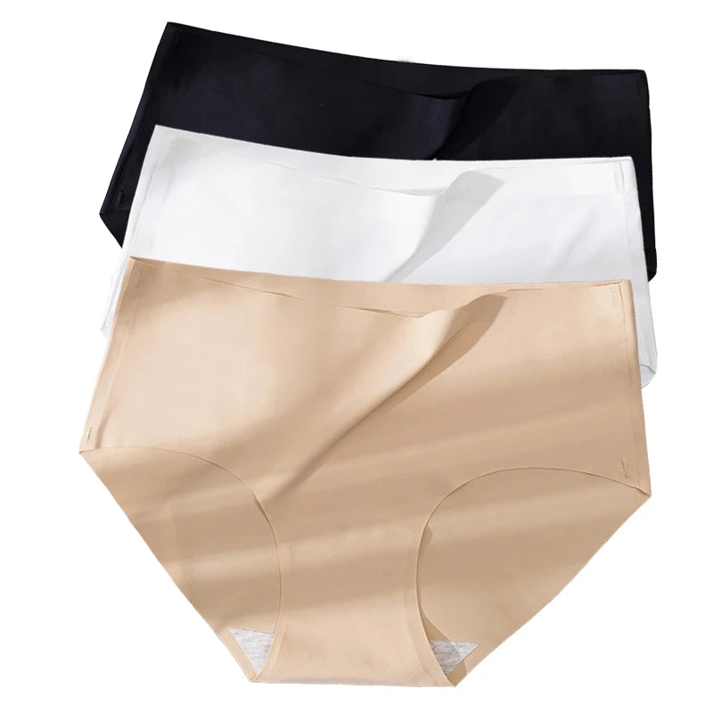 Plus Size Women's Ice Silk Underwear – Seamless, Breathable, Sexy Briefs