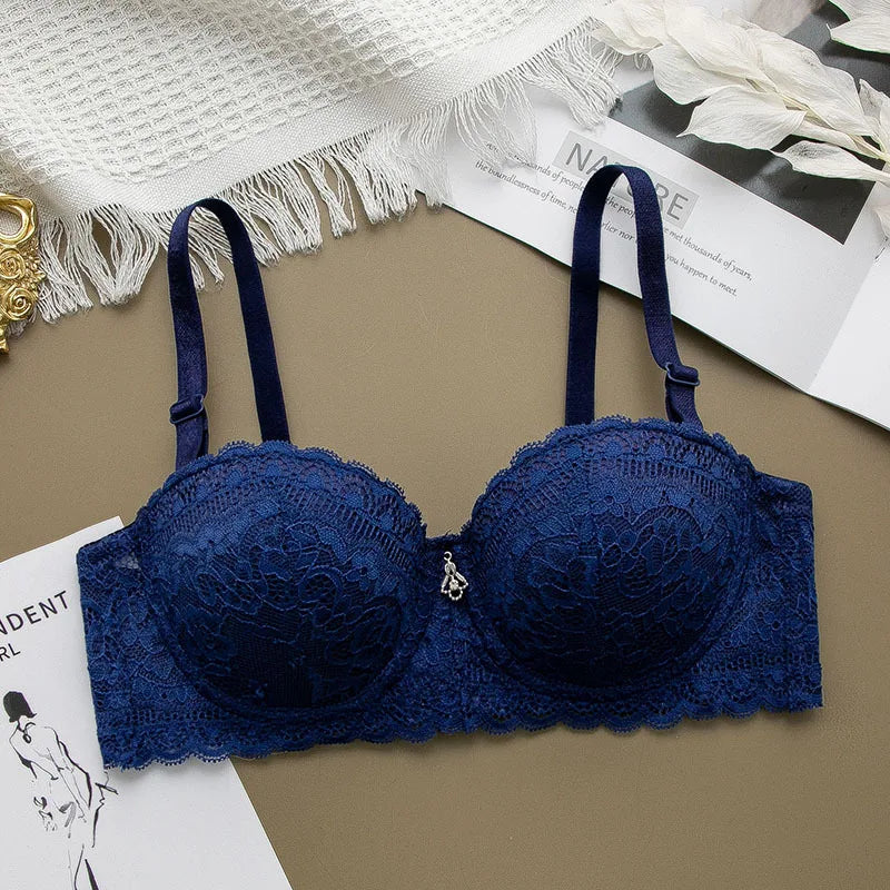 Hot 1/2 cup thin wireless adjustable lace bra, perfect for a comfortable and stylish fit.
