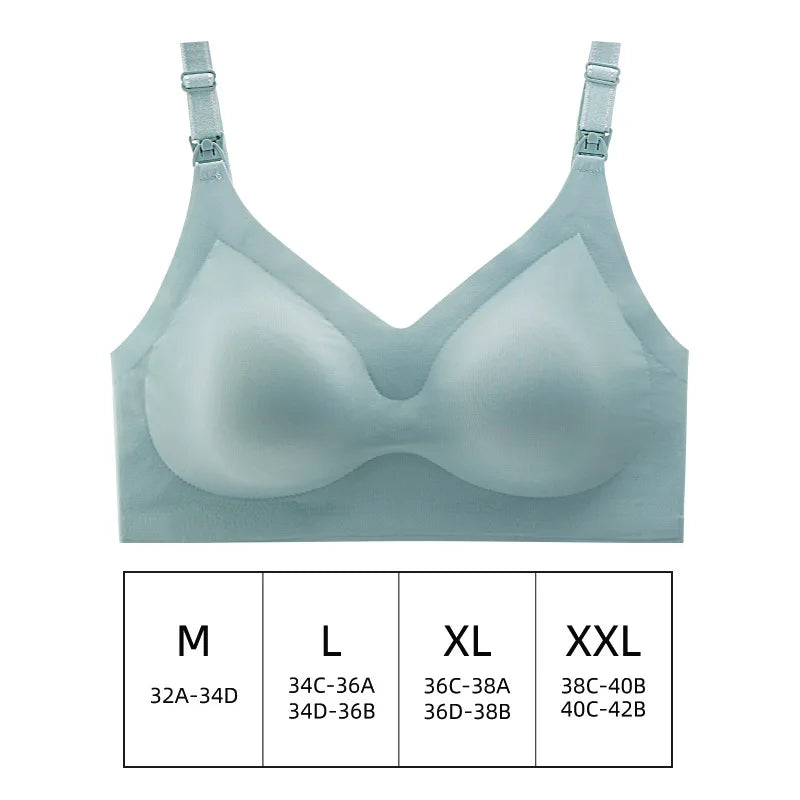 Ultra-Thin Laser-Cut Nursing Bra – Removable Pads, Plus Size, Push-Up for Maternity!