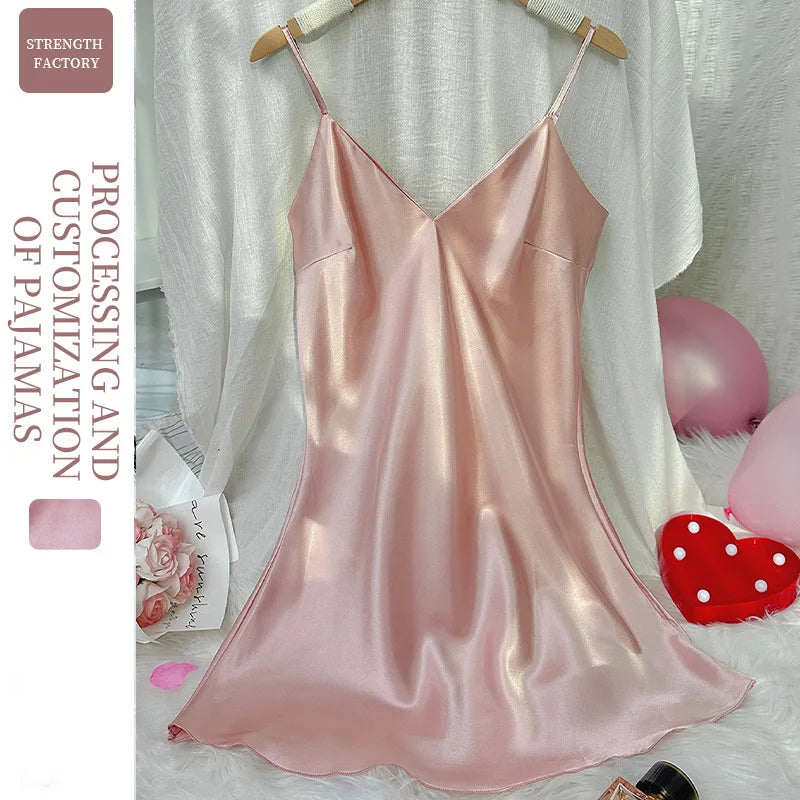 2024 Sexy Backless Silk Nightgown – Light, Breathable & Comfy!