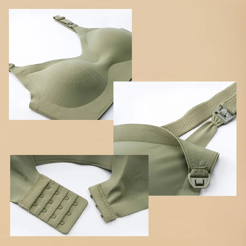 Ultra-Thin Laser-Cut Nursing Bra – Removable Pads, Plus Size, Push-Up for Maternity!