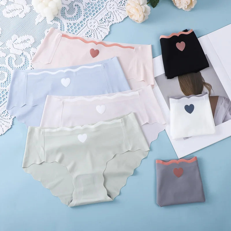 3PCS Set Sexy Ice Silk Mid-Waist Seamless Briefs